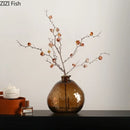 Axyaa Brown Glass Vase for Hydroponics Plants, Table Decoration, Room Aesthetic