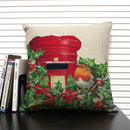 Axyaa Christmas Bird Snow Pattern 45x45cm Linen Pillow Case Home Sofa Decoration
