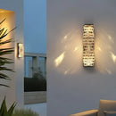 Axyaa Outdoor Black Crystal Wall Light: Waterproof LED Garden Decor for Balcony, Porch, Front Door