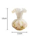 Axyaa Flower Texture Glass Vase Desk Decoration with Artificial Flowers
