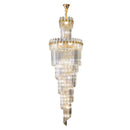 Axyaa Luxury Crystal Chandelier with Rotating Hollow Design for Duplex Villa Hall