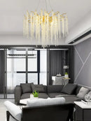 Axyaa Modern Luxury Crystal Chandelier LED Pendant Lights Glass Lighting