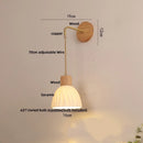 Axyaa Adjustable LED Wall Light Fixture with Ceramic Wood Base