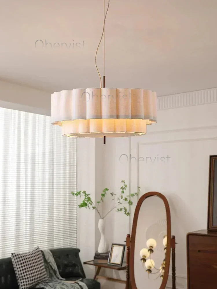Wabi Sabi Fabric Chandelier Pendant Lamps by Axyaa