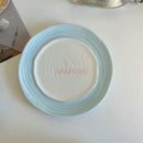 Axyaa Ceramic Dessert Plates: Colorful Underglaze Cake and Dining Plate Set