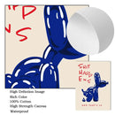 Axyaa Black Balloon Dog Canvas Painting with 'Shit Happens' Quote Wall Art