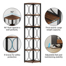 Axyaa 6 Tier Tall Rustic Corner Bookshelf Standing Shelving Unit