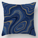 Axyaa Blue Geometric Marble Pillow Cover - Decorative Throw Cushion Case