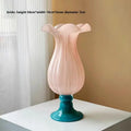 Axyaa High-Footed Glass Vase and Ornament - Ancient Style Elegance
