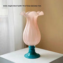 Axyaa High-Footed Glass Vase and Ornament - Ancient Style Elegance