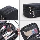 Axyaa Double-Layer Waterproof Cosmetic Bag for Travel & Storage