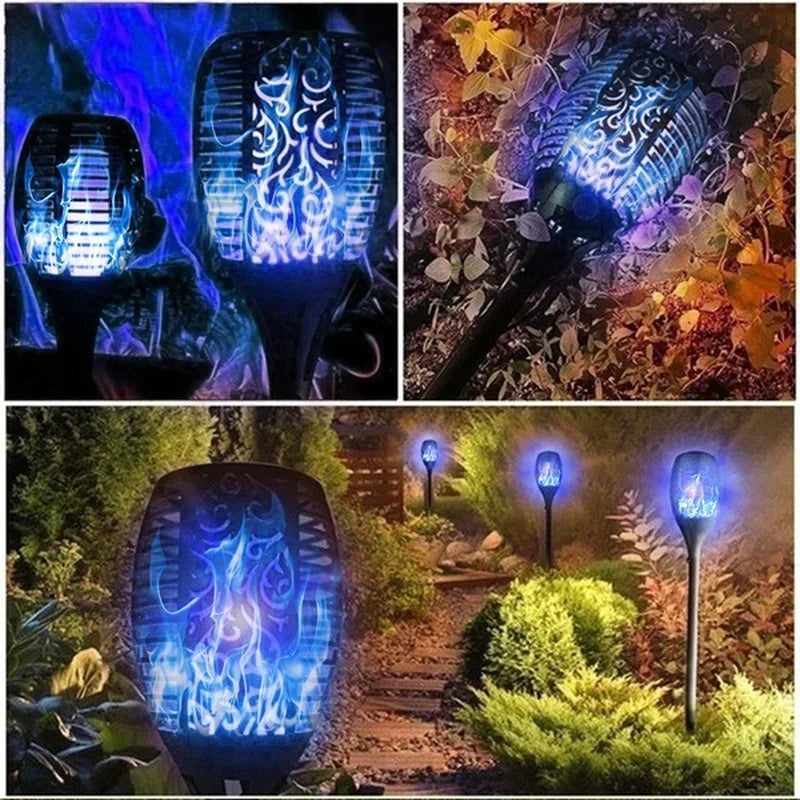 Solar Flame Torch Lights by Axyaa: Waterproof Flickering Outdoor Garden Decor