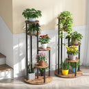 Axyaa 4-Tier Tall Wood Plant Stand for Indoor Multiple Potted Plants