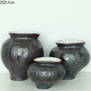 Axyaa Retro Ceramic Vase: Creative Irregular Painted Plant Pot for Aesthetic Room Decor