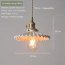 Axyaa Nordic Ceramic Pendant Light Brass Vintage Adjustable Hanging Light