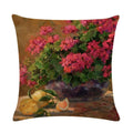 Axyaa Floral Pattern Linen Cushion Cover for Home Sofa, 45x45cm Square Pillowcase