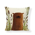 Linen Print Pillowcase 45X45CM Wildlife Collection by Axyaa