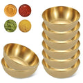 Axyaa Stainless Steel Sauce Dishes Set of 8 - Elegant Seasoning Serving Tray Plates