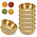 Axyaa Stainless Steel Sauce Dishes Set of 8 - Elegant Seasoning Serving Tray Plates