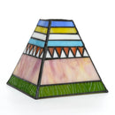 Axyaa 6 Inch Stained Glass Mediterranean Style Lampshade for Fan, Wall, or Chandelier