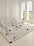 Axyaa Plush Fluffy Modern Bedroom Rug Large Living Room Decor Soft Washable Carpet