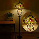 Axyaa Tiffany Stained Glass Floor Lamp - Retro American Style for Living Room & Bedroom