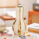Axyaa Gold Ceramic Vases with Water-based Rose Arrangements, Elegant Décor for Dining & Living Rooms