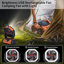 Axyaa Portable Desk Fan with LED Light, Rechargeable & Quiet for Home and Camping