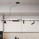 Axyaa Modern Black LED Chandelier for Dining Kitchen Bar Lighting