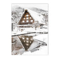 Snow House Nordic Canvas Wall Art by Axyaa for Living Room Decor
