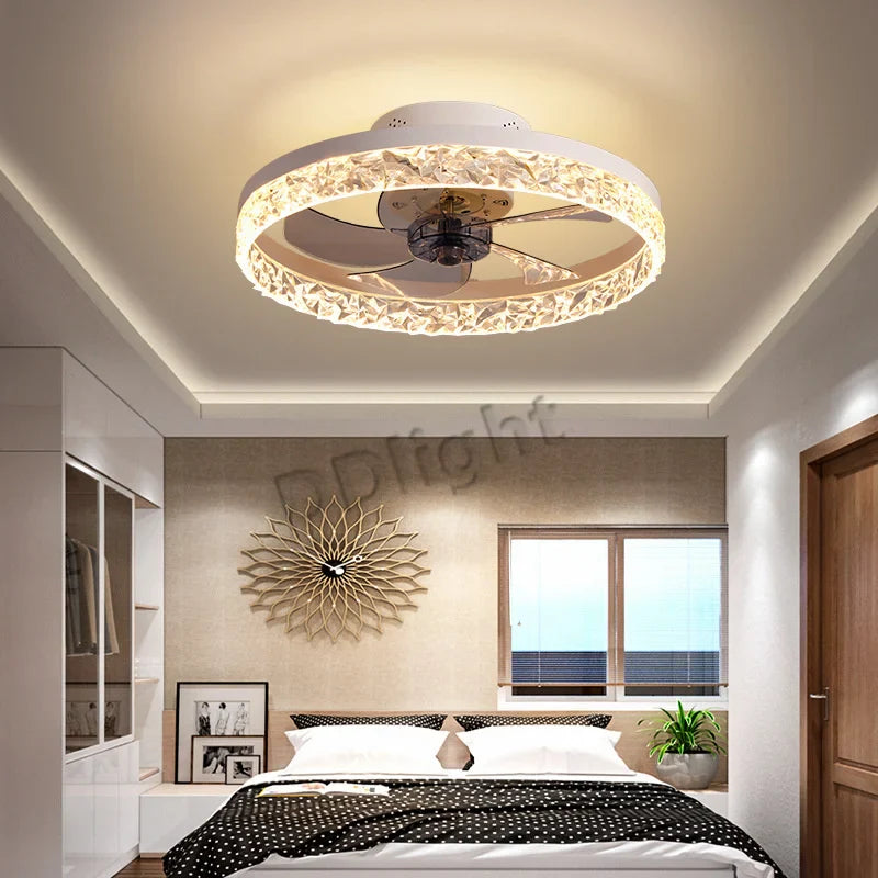 Axyaa Smart LED Ceiling Fan Lights Remote Control Dimmable for Bedroom Decor
