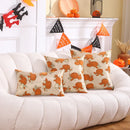 Axyaa Gilded Pumpkin Halloween Pillowcase Set - Orange Festival Decor - Soft Throw Cushion Cover