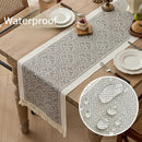 Axyaa Grey Coffee Zigzag Wreath Table Runner 13.7x72"