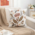 Axyaa Embroidered Floral Pillowcase Set - Soft Cotton Cushion Covers