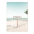 Axyaa Seaside Coconut Tree Canvas Painting: Nordic Beach Wall Art Print