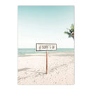 Axyaa Seaside Coconut Tree Canvas Painting: Nordic Beach Wall Art Print