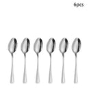 Axyaa 24-Piece Stainless Steel Silver Cutlery Set for Family, Hotel, and Restaurant