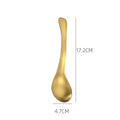 Axyaa Stainless Steel Long Handle Soup Ladle Golden Rice Spoon Kitchen Tableware