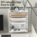 Axyaa 5 Tier Mesh Wall File Organizer with Bottom Tray - Vertical Hanging Folder Holder