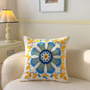 Axyaa Pastoral Flower Embroidered Pillowcase for Sofa and Headboard