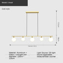 Axyaa Glass LED Chandelier: Stylish Long Pendant Light for Kitchen, Dining Room, and Island
