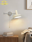 Axyaa Swing Arm LED Wall Lamp Cream Wind for Bedside Reading
