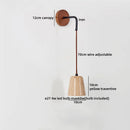 Axyaa Wood Yellow Stone Pull Chain Wall Light with Adjustable Wire, LED Indoor Bedroom Lamp