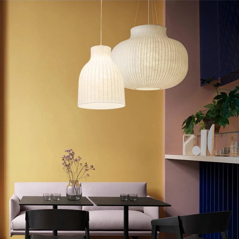 Axyaa Nordic Silk Lamp Fabric Pendant Light for Home Decor