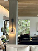 Axyaa Yellow Cave Stone Wall Lamp - Japanese Wabi Sabi Style for Living Room