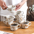 Axyaa Ceramic Coffee Mug with Vintage Wildlife Pattern