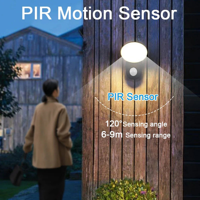 Axyaa 12W Outdoor Wall Lamp - Motion Sensor LED Aluminum Sconce, Waterproof IP65
