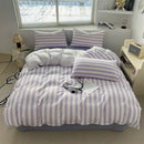 Axyaa Striped Washed Cotton Duvet Cover Set - 3/4pcs Bedding Set