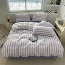 Axyaa Striped Washed Cotton Duvet Cover Set - 3/4pcs Bedding Set