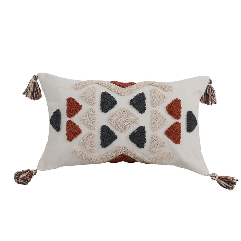 Axyaa Tufted Plush Tassels Cushion Cover for Stylish Home Decor